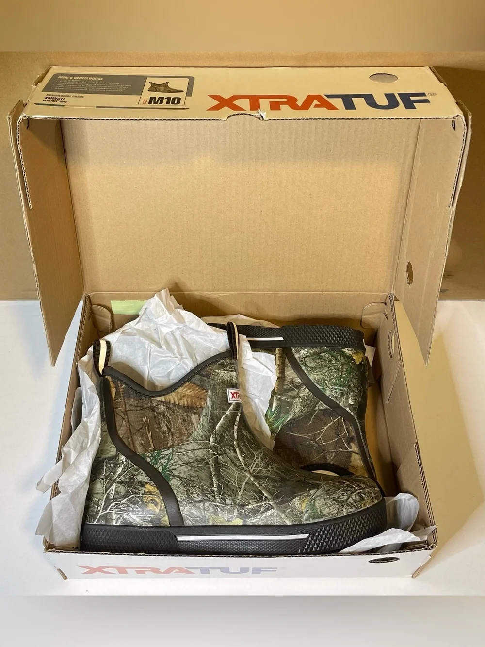 XTRATUF Realtree Edge Camo Waterproof Ankle Deck Boots Men’s 10